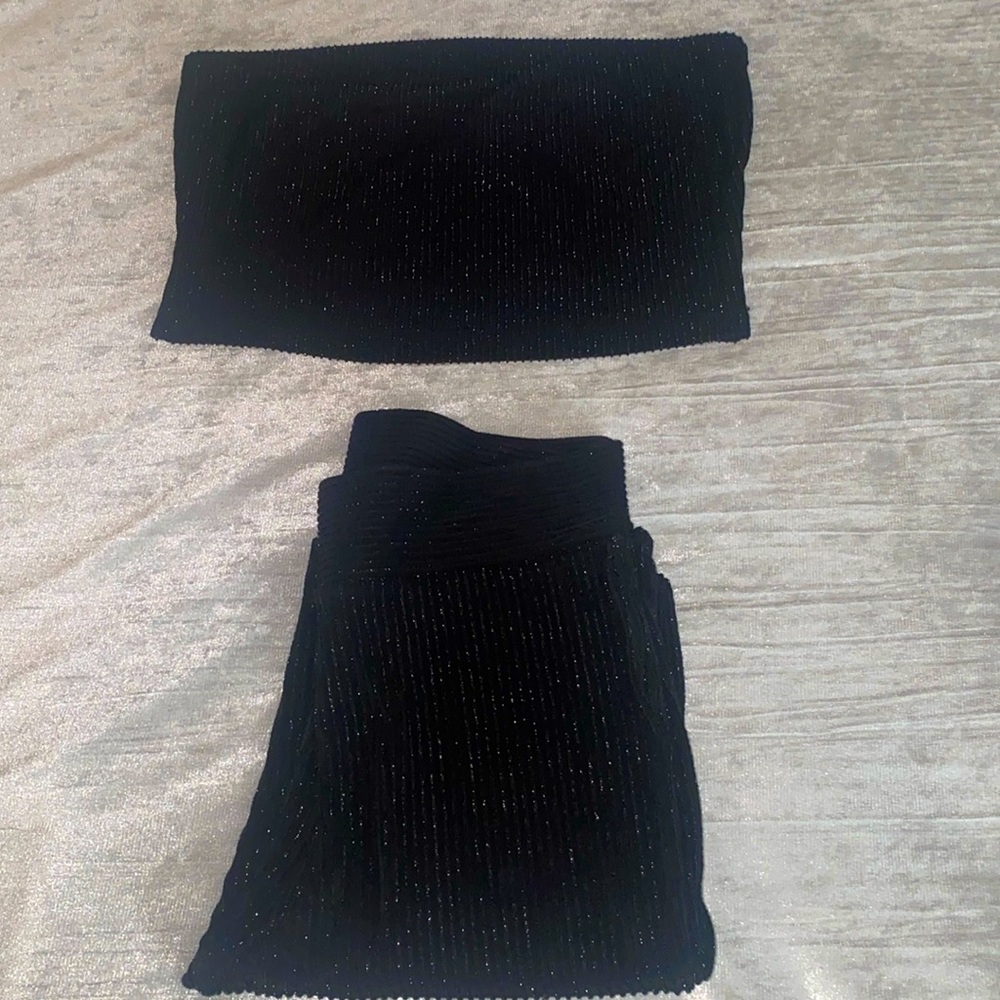 Forever 21 two piece tube top and pants outfit